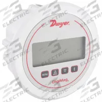 DWYER Digital Differential Pressure Gauge: DM-1000, 0.125 in Tubing, Center Back, 5 in Dial, 4X, 4X (MPN DM-1127). Key specifications — Case Material: Glass-Filled Plastic; Series: DM-1000; Pressure Measuring Units: in wc; Brand: DWYER; Process Connection Location: Center Back; Over-Pressure Limit: 100% Full Scale; Accuracy: ±1.00%; NEMA Enclosure Rating: 4X.