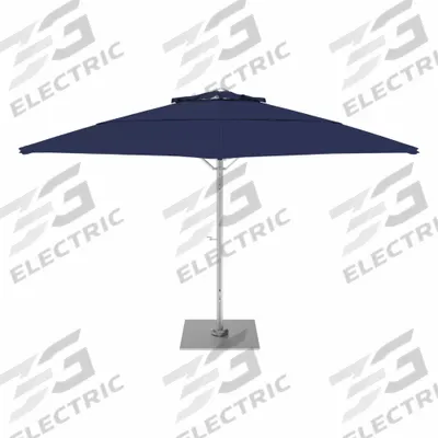 CALIFORNIA UMBRELLA Outdoor Umbrella: Marine Blue, Aluminum/Steel, Hand Crank - Round Umbrellas