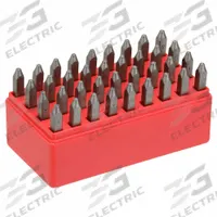 APPROVED VENDOR Hand Stamp Kit: 0 thru 9 (6 doubles as 9)/Ampersand (&)/A thru Z, 2 7/16 in Shank Lg (MPN 20Y596). Key specifications — Material: Steel; Brand: APPROVED VENDOR; Characters Included: 0 thru 9 (6 doubles as 9).