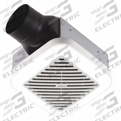 BROAN Bathroom Fan: Ceiling, 110 cfm Max, 1.5 sones, 1 Speed - Bathroom Exhaust Fans with Light