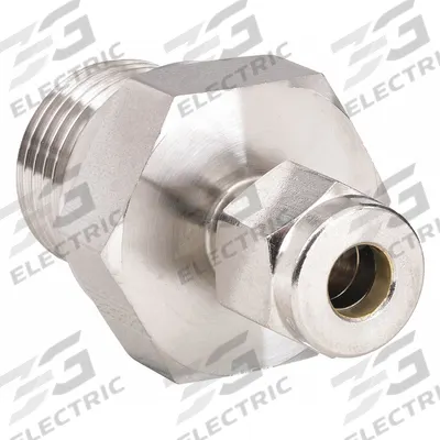 PARKER Compression Fitting Adapter: 3/8 in OD x 1/4 in Pipe Fitting Size - Double-Ferrule Stainless Steel Fittings