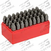 APPROVED VENDOR Hand Stamp Kit: 0 to 8 (With 6 Serving as 9)/Ampersand (&)/A to Z, 3 in Shank Lg (MPN 2CDY9). Key specifications — Characters Included: A to Z; Material: Steel; Brand: APPROVED VENDOR.