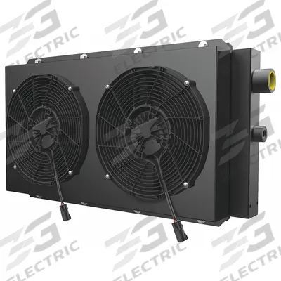 AKG Forced Air Oil Cooler: 60 hp Heat Removed, 80 gpm Max. Flow, 250 psi Max. Pressure - DC Motor Driven Forced Air Oil Coolers