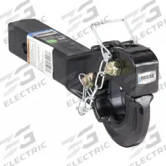 REESE Pintle Hook Mount: Hitch Mount, 10,000 lb Gross Vehicle Wt Capacity, 2,000 lb Tongue Wt, Steel (MPN 7024300). Key specifications — Vehicle Class: III; Shank Diameter: 2 in x 2 in; Material: Steel; Finish: Powder Coated; Brand: REESE.