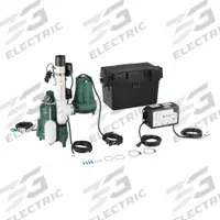 ZOELLER Sump/Battery Back-Up System: 1/2 hp, 120V AC, 23 ft Max. Head (Primary Pump), 12V DC, Male (MPN 508-0019). Key specifications — Rated Voltage (Secondary Pump): 12V DC; Brand: ZOELLER; Series: Aquanot; Primary Pump Rated Voltage: 120V AC; Switch (Primary Pump): Integral Vertical Float.