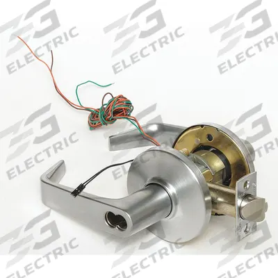 STANLEY SECURITY SOLUTIONS Door Lockset: Storeroom Lever Locksets, Chrome, ADA Compliant - Electric Lever Locksets