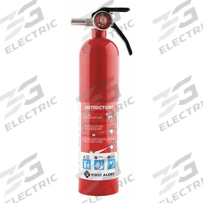 FIRST ALERT Fire Extinguisher: 2.5 lb Extinguisher Capacity, 1A:10B:C, Monoammonium Phosphate - Class ABC Fire Extinguishers