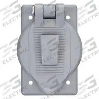HUBBELL WIRING DEVICE-KELLEMS Weatherproof Cover: Reinforced Thermoplastic Polyester, 1 Gangs, Gray (MPN WP1). Key specifications — Brand: HUBBELL WIRING DEVICE-KELLEMS; Color: Gray; Compatible with Product Type: Small Flanged Devices; Mounting Orientation: Vertical.