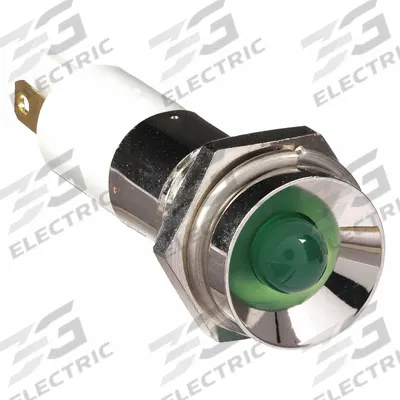 APPROVED VENDOR Protruding Panel Light: 10 mm Panel Mounting Hole Dia, LED, Green - LED Indicator Pilot Lights