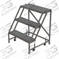 TRI-ARC Step Stool: 2.5 ft Overall Ht, 450 lb Load Cap, 3 Steps, Steel, 2.5 ft Standing Ht (MPN WLSR003246). Key specifications — attr1051722: Rolling Step Stool; attr1051697: TRI-ARC; attr1051699: (4) Swivel; attr1051702: Gray; attr1051713: Handrails Not Included; attr1051726: Rectangle.