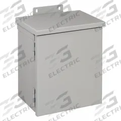 HOFFMAN Enclosure: Steel, 12 in x 10 in x 6 in, 3R, Solid Cover, Hinged, Included, Painted (MPN A12R106HCR). Key specifications — Brand: HOFFMAN; Closure Method: Padlock Hasp; Knockouts: Included.