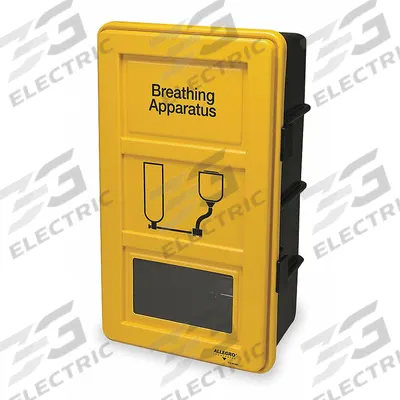 ALLEGRO Wall Cabinet: Case, Plastic, Black/Yellow, Shelf - SCBA Storage