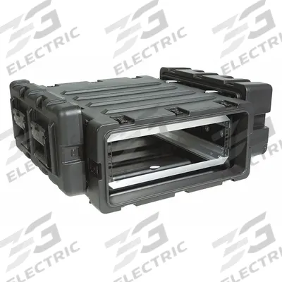 SKB Shock Rack Case: 19 in x 31 in x 19 1/4 in Inside, Black - Protective Rack-Mount Cases