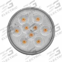 MAXXIMA Amber grommet-mounted 4'': LED, Turn Signal Light, Clear, Round, 4 5/16 in Overall Dia, IP67 (MPN M42339YCL). Key specifications — Standards: DOT/SAE J222, J2261; Electrical Connection: PL-3 Connector; Brand: MAXXIMA; Installation Type: Permanent; Lens Color: Clear; Mount Type: Grommet; Lighting Technology: LED; Light Type: Turn Signal Light.