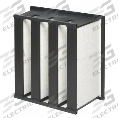 GRAINGER V-Bank Air Filter: 20 in x 24 in x 12 in, Fiberglass, Double Header - MERV 14 V-Bank Air Filters