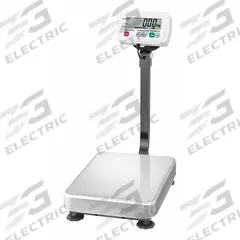 A&D WEIGHING Food Scale: 20 7/8 in Weighing Surface Dp, 15 3/8 in Weighing Surface Wd, LCD, SE-60KAL. Key specifications — Connection Ports: RS-232C; Readability: 0.02 lb/0.01 kg; Brand: A&D WEIGHING; IP Rating: IP68.