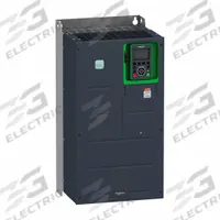 SCHNEIDER Variable Frequency Drive: In Phase Three, Out Phase Three, 100 hp, IP20, No Bypass (MPN ATV630D75Y6). Key specifications — Style: Compact; Color: Black/Green; Output Phase: Three.