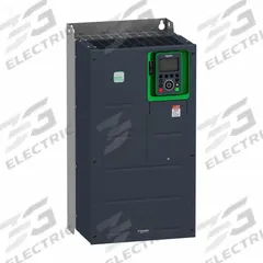 SCHNEIDER Variable Frequency Drive: In Phase Three, Out Phase Three, 100 hp, IP20, No Bypass (MPN ATV630D75Y6). Key specifications — Style: Compact; Color: Black/Green; Output Phase: Three.
