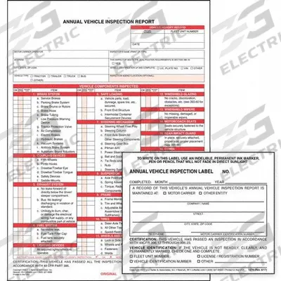 JJ KELLER Annual Vehicle Inspection Report/Label: Carbon, Annual Vehicle Inspection Report - All-Type Vehicle Inspection Forms