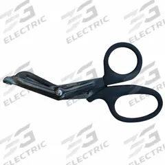 EMI Shears: Shear, Titanium, Angled/Rounded, Plastic, 7 1/2 in Overall Lg, Reusable, Black (MPN 1099-BK). Key specifications — Disposability: Reusable; Product Type: Shear; Color: Black; Blade Material: Titanium; Handle Material: Plastic; Brand: EMI; Blade End Type: Rounded.
