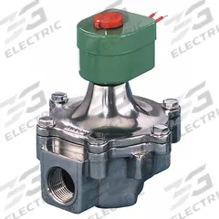 REDHAT Solenoid Valve: 2-Way, Normally Open, 2 in Pipe Size, 110V AC/120V AC, High Flow, NBR Seal (MPN 8215C083). Key specifications — Brand: REDHAT; Pipe Size: 2 in; Voltage: 110V AC.