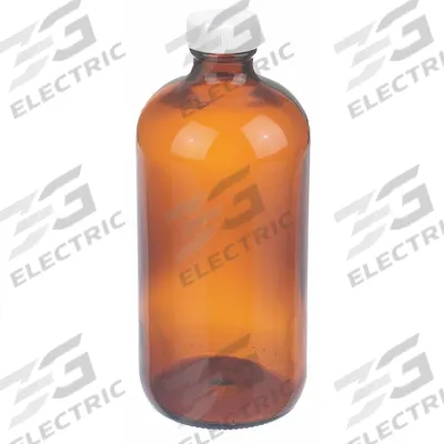 WHEATON Bottle: 500 mL, Amber, 28-400 mm, No Closure, No Closure - Amber Narrow Mouth Round Glass Lab Bottles
