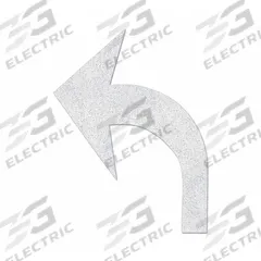 RAE Preformed Thermoplastic Pavement Markings: Reversible Turn Arrow, White, 8 ft Lg, 6 1/8 ft Wd (MPN PR-TH-3518). Key specifications — Legend: Reversible Turn Arrow; Brand: RAE; Color: White; Adhesion Method: Hand Torch; Material: Thermoplastic.
