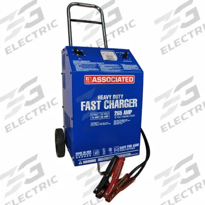 ASSOCIATED EQUIP Battery Charger: Boosting/Charging, Auto, For AGM/EFB/LED Acid, Timer - Wheeled Battery Chargers