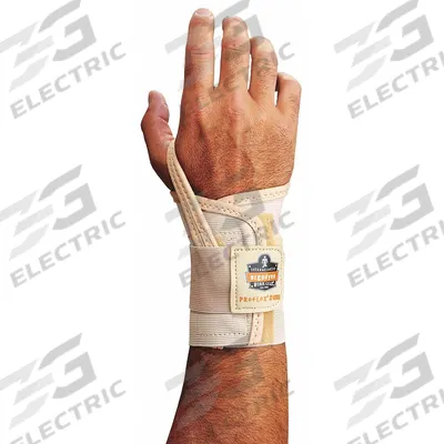 PROFLEX BY ERGODYNE Wrist Support: Right, L Ergonomic Support Size, Tan - PROFLEX BY ERGODYNE Single Strap Wrist Support