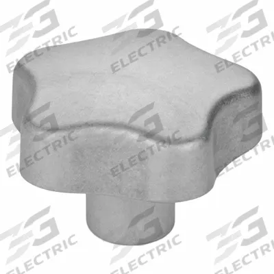 JW WINCO Aluminum Hand Knobs; Aluminum Star Knobs: 5 Point, Aluminum, M10 Thread - 5-Arm Knobs with Threaded Hole