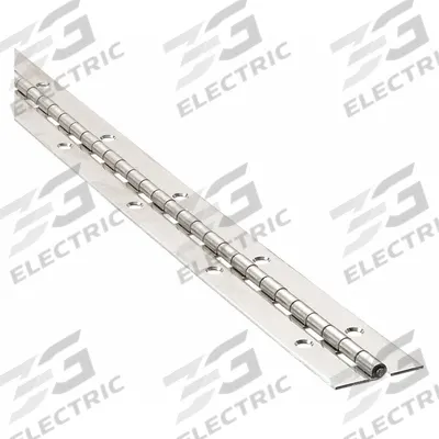 APPROVED VENDOR Piano Hinge: Stainless Steel, 48 in Leaf Ht - Full Surface-Mount Piano Hinges