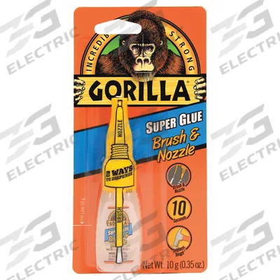 GORILLA Instant Adhesive: Super Glue Brush & Nozzle, Gen Purpose, 0.35 fl oz, Bottle - General Purpose Instant Adhesives