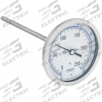 ASHCROFT Dial Thermometer: 0°F to 250°F /-20°C to 120°C, ±1% Accuracy, 6 in Stem Lg, 3 in Dial Dia (MPN 30EI60R). Key specifications — Accuracy: ±1 %; Brand: ASHCROFT.