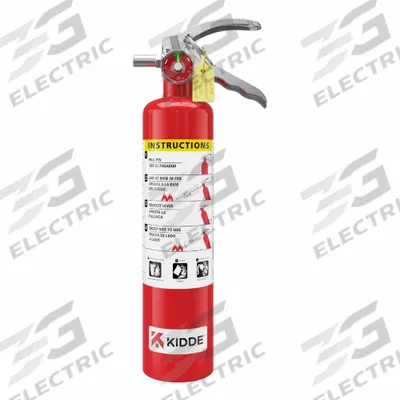 KIDDE Fire Extinguisher: 2.5 lb Extinguisher Capacity, 1-A:10-B:C - Class ABC Fire Extinguishers