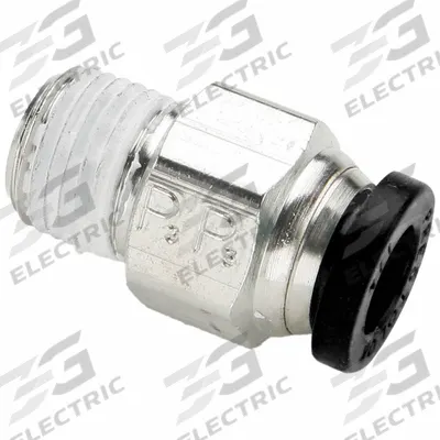 PARKER Push-Fit Fitting: 5/16 in OD x 1/4 in Pipe Size, Push-to-Connect x MNPTF - Nickel-Plated Brass Tube Fittings