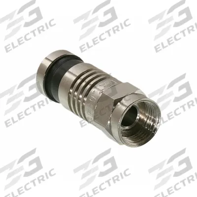 GEM BY TRIPLETT Coaxial Connector: Male, Connector, Silver, Compression, RG-6, 1 GHz Max Freq - F-Type Coaxial Connectors