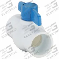 APPROVED VENDOR Manual Two-Way Ball Valve: 1 1/2 in, PVC, Straight, Socket x Socket, One-Piece, Tee (MPN 107-637-NP). Key specifications — Brand: APPROVED VENDOR; Handle: Tee.