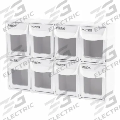 DIAMOND STORAGE SOLUTIONS Tip-Out Bin: 3 3/8 in x 11 7/8 in x 8 in, Wall, Stacking Capable - Tip-Out Bins