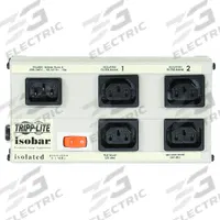 TRIPP LITE Outlet Strip: 4 Outlets, 6 19/32 ft Cord Lg, 640 J Rated Energy, 9 A Current, White (MPN EURO-4). Key specifications — Brand: TRIPP LITE; Mounting Style: Keyhole.