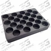 Centrifuge Block: 2 in Overall Ht, 7 1/8 in Overall Lg, 5 3/8 in Overall Wd, Evaporator (MPN 109A YH-4829-50). Key specifications — Compatible with Product Type: Evaporator; Features: (24) Positions for 50 mL Centrifuge Tubes; Brand: GLAS-COL.