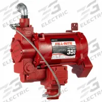 FILL-RITE Electric Drum Pump: 35 gpm Max. Flow Rate, 230 V AC, 3/4 hp HP, Pump with Anti-Siphon Kit (MPN FR313V). Key specifications — Brand: FILL-RITE; Rated Voltage: 230 V AC; Discharge Hose Size: Not Included; Nozzle Type: Not Included.