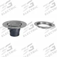 ZURN Floor Drain: 9 7/8 in Overall Dia, 5 in Grate Size, 3 in Nominal Pipe Size, Solvent Weld, PVC (MPN FD2-PV3-ST-CC). Key specifications — Color: Bronze; Connection Type: Solvent Weld; Brand: ZURN; Includes: Stainless Steel Clamp Collar.