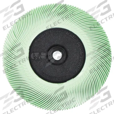 SCOTCH-BRITE Radial Bristle Brush: Type C, 6 in Dia x 7/16 in Wd, 1 in Arbor, Ceramic - Finishing Radial Bristle Brushes for All Metals