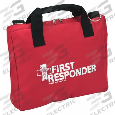 FIRST AID ONLY First Responder Bag: 10 in L x 3 in W x 13 3/4 in D, Cordura, Red - Medical Briefcase-Style Bags
