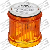 EATON Tower Light Module: Steady, 110/120V AC, Amber, 73 mm Overall Dia, 3 in Overall Ht, SL4 (MPN SL7-L120-A). Key specifications — Brand: EATON; Compatible with Series: SL4; Lens Color: Amber; Operating Voltage: 110/120V AC; Manufacturer Part Number: SL7-L120-A.
