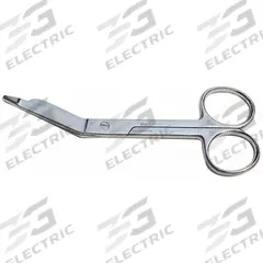 EMI Lister Bandage Scissors: Bandage Scissors, Stainless Steel, Rounded, Stainless Steel, Reusable (MPN 1040). Key specifications — Disposability: Reusable; Product Type: Bandage Scissors; Color: Silver; Blade Material: Stainless Steel; Handle Material: Stainless Steel; Brand: EMI; Blade End Type: Rounded.