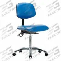 ESD Task Chair: Vinyl, Armless, Ht Range 21 1/2 in to 29 in, 18 1/2 in Seat Wd, 17 in Seat Dp, Blue (MPN BR-ESD-VMBCH-CR-T1-A0-NF-EC-ESDBLU). Key specifications — Foot Support: No; Back Tilt Backward: 13.5°; Back Tilt Forward: 10.5°; Base Material: Aluminum; Brand: APPROVED VENDOR; Product Type: ESD Task Chair; ESD-Safe: ESD-Safe; Seat Tilt Backward: 3°.