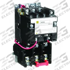 SQUARE D Magnetic Motor Starter: Non-Reversing, 3 Poles, NEMA Size 00, 9 A, 240V AC Coil (MPN 8536SAO12V03). Key specifications — Brand: SQUARE D; Coil Voltage: 220/240V AC; Phase: Three; Operator: None; Terminal Connection Type: Screw Clamp Terminals; Includes Pilot Light: No; Operator Controls: None; Auxiliary Contacts Included: No Auxiliary Contacts Included.