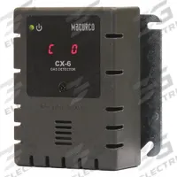 MACURCO Fixed Gas Detector: Macurco Control Panel, Carbon Monoxide/Nitrogen Dioxide, Gas Detector (MPN CX-6). Key specifications — Brand: MACURCO; Operating Voltage: 12 to 32V DC; Display Type: Digital; Gas Detected: Carbon Monoxide; Measurement Range: Nitrogen Dioxide (0 to 20 ppm); Product Type: Stand-Alone Detector & Controller; Mounting Location: Wall; For Use With: Macurco Control Panel.