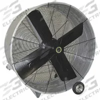 AIRMASTER Cooling Fan: 48 in Blade Dia, 115V AC, Mobile, 1 hp, Belt Drive, Stainless Steel (MPN 60019). Key specifications — Mobility: Mobile; Fan Housing Material: Stainless Steel; Voltage: 115V AC; Brand: AIRMASTER.